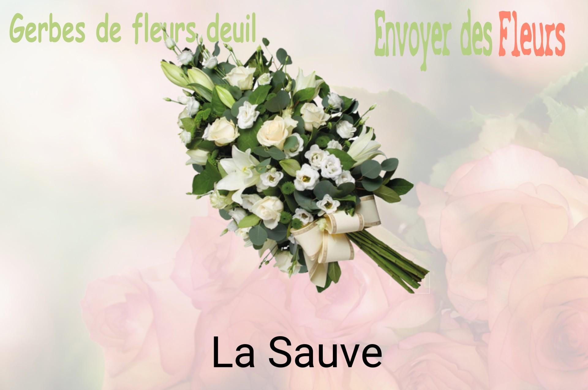 Gerbe de fleurs de deuil livrée à La Sauve